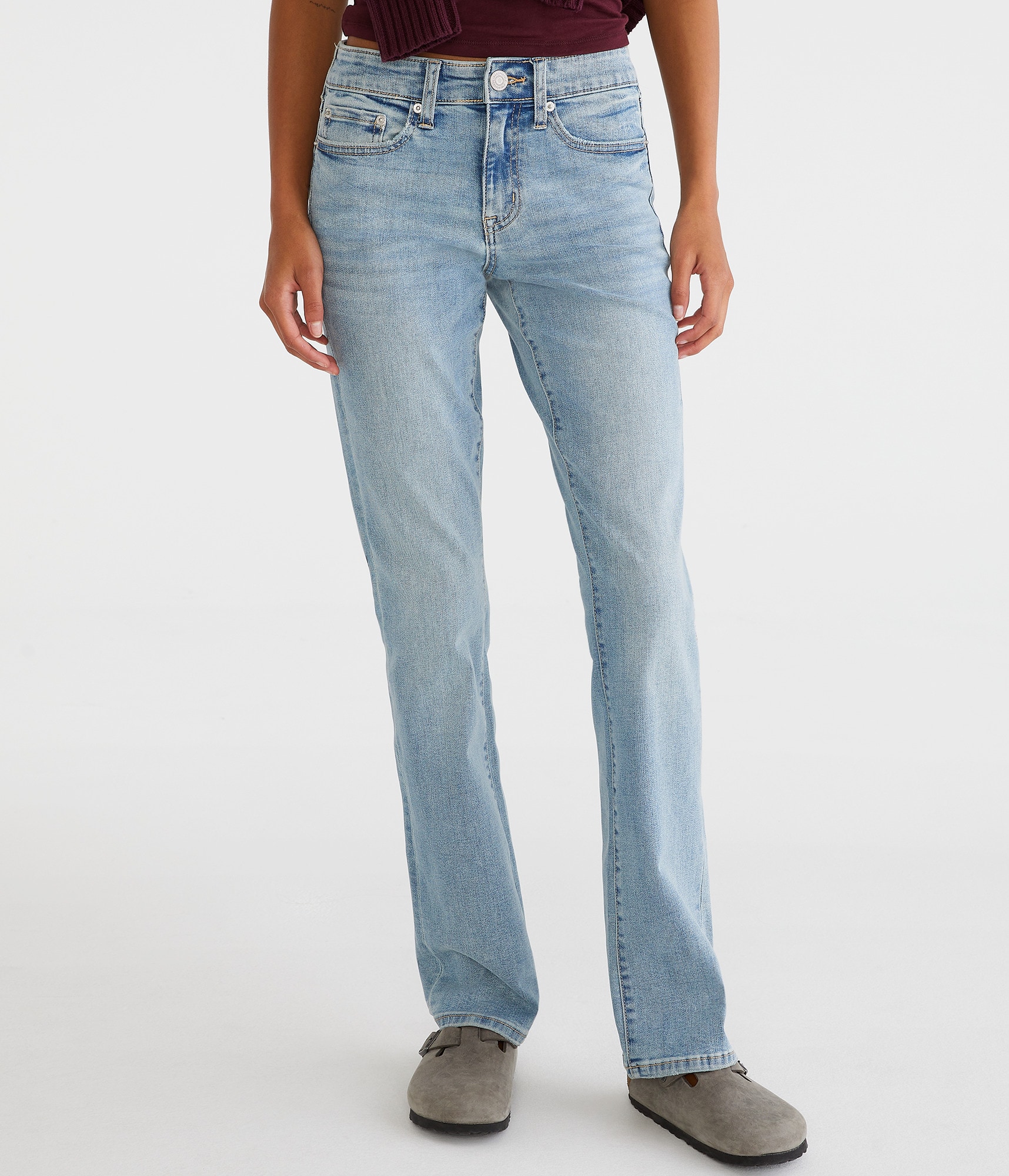 ★★ ★★ Women's Relaxed Bootcut Fit Mid Blue De Jack David Women's Mid Rise Bootcut Stretchy Denim Jeans