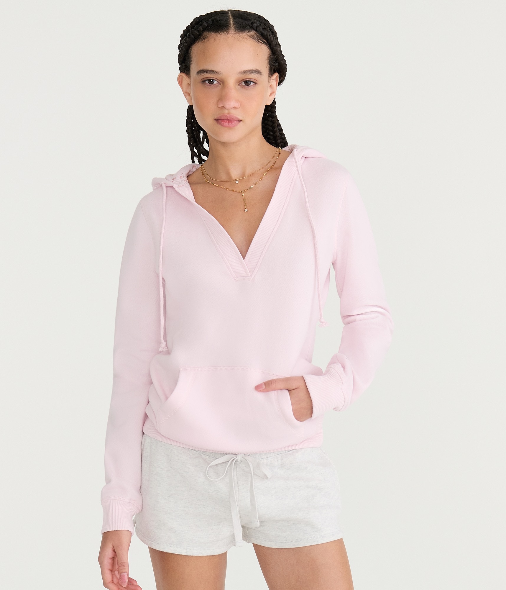 Cloud Soft V-Neck Pullover Hoodie