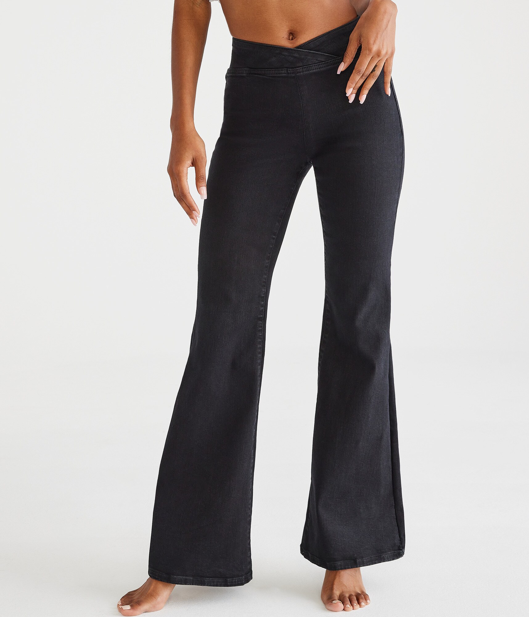 High-Waisted Pull-On Flare Soft Flex Jean