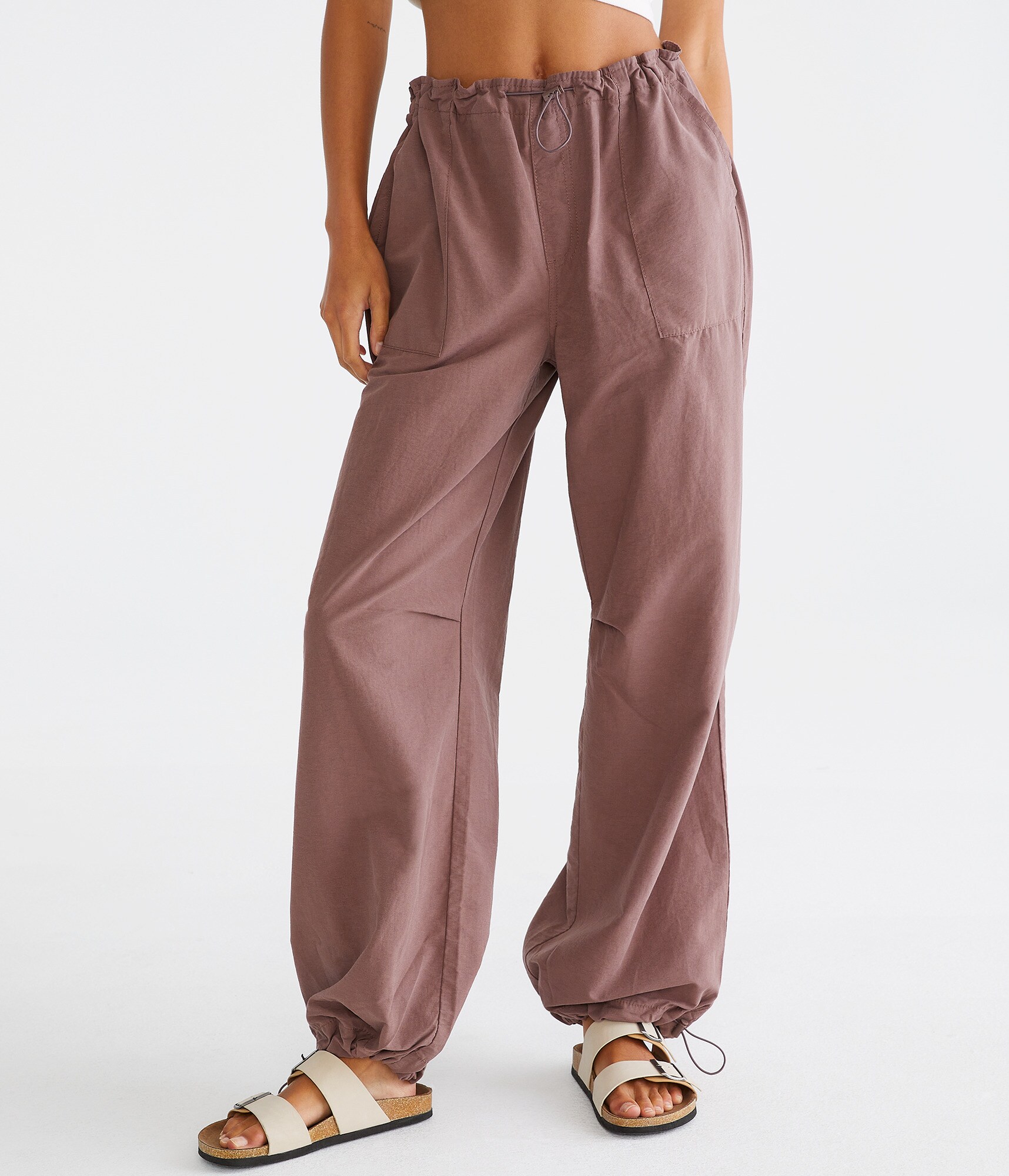 【2plan】Lilyge Corduroy Rivet Parachute Pants RELABEL Pleated Spliced Parachute Pants