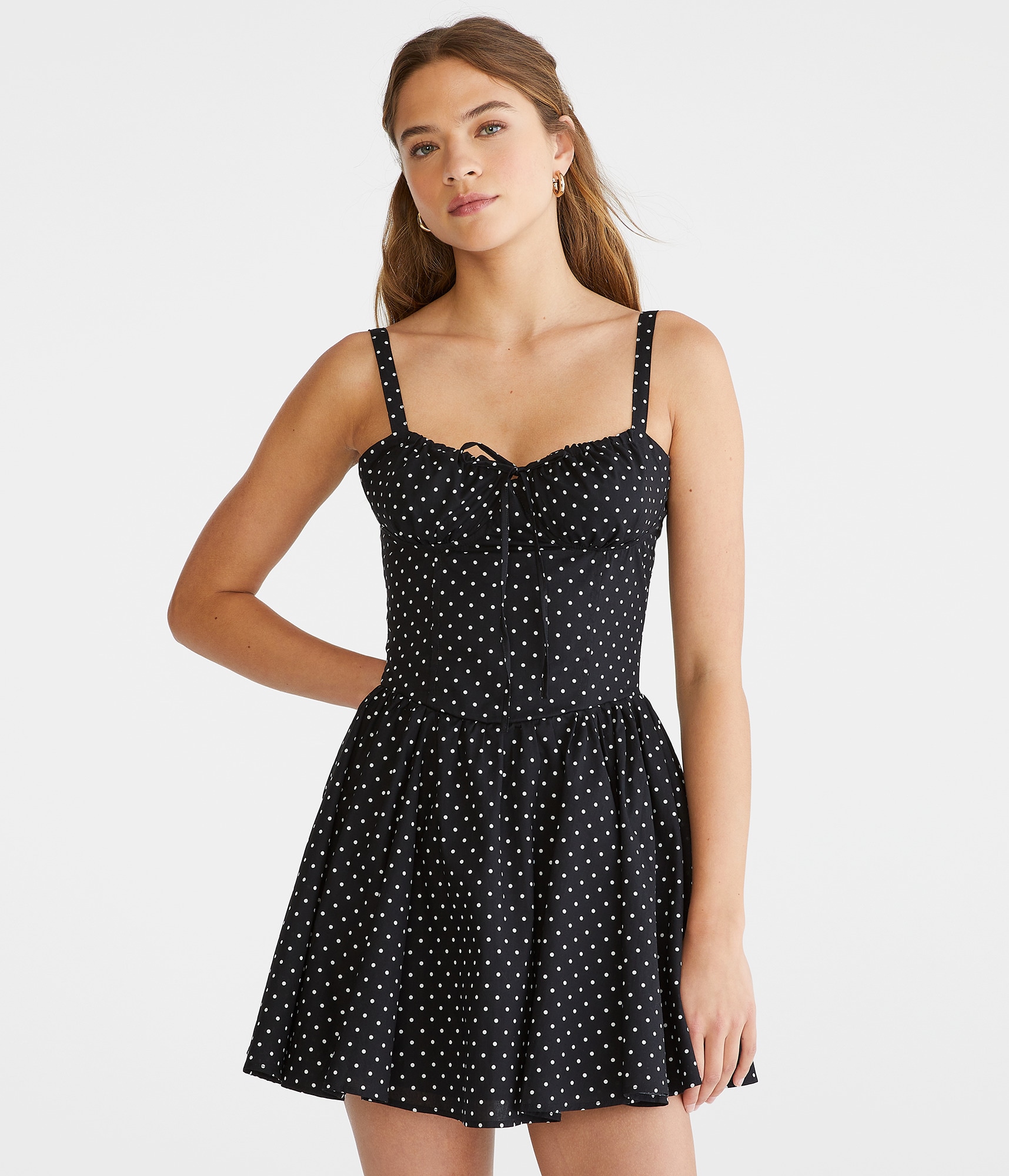 Polka Dot Sweetheart Corset Fit & Flare Dress Polka Dot Sweetheart Corset Fit & Flare Dress