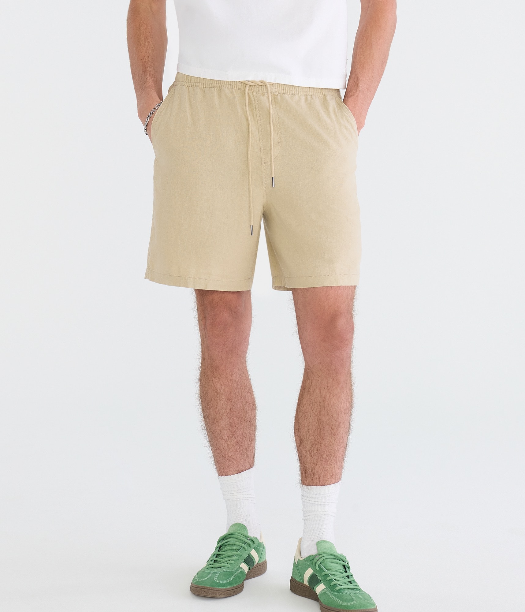 Solid Linen Shorts 7
